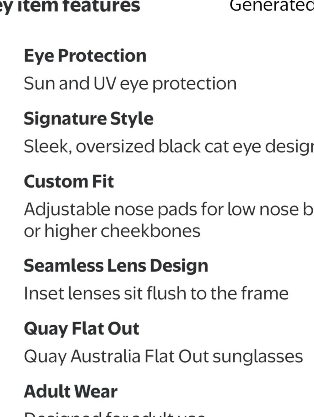 Quay Australia Flat Out Cat-Eye Sunglasses